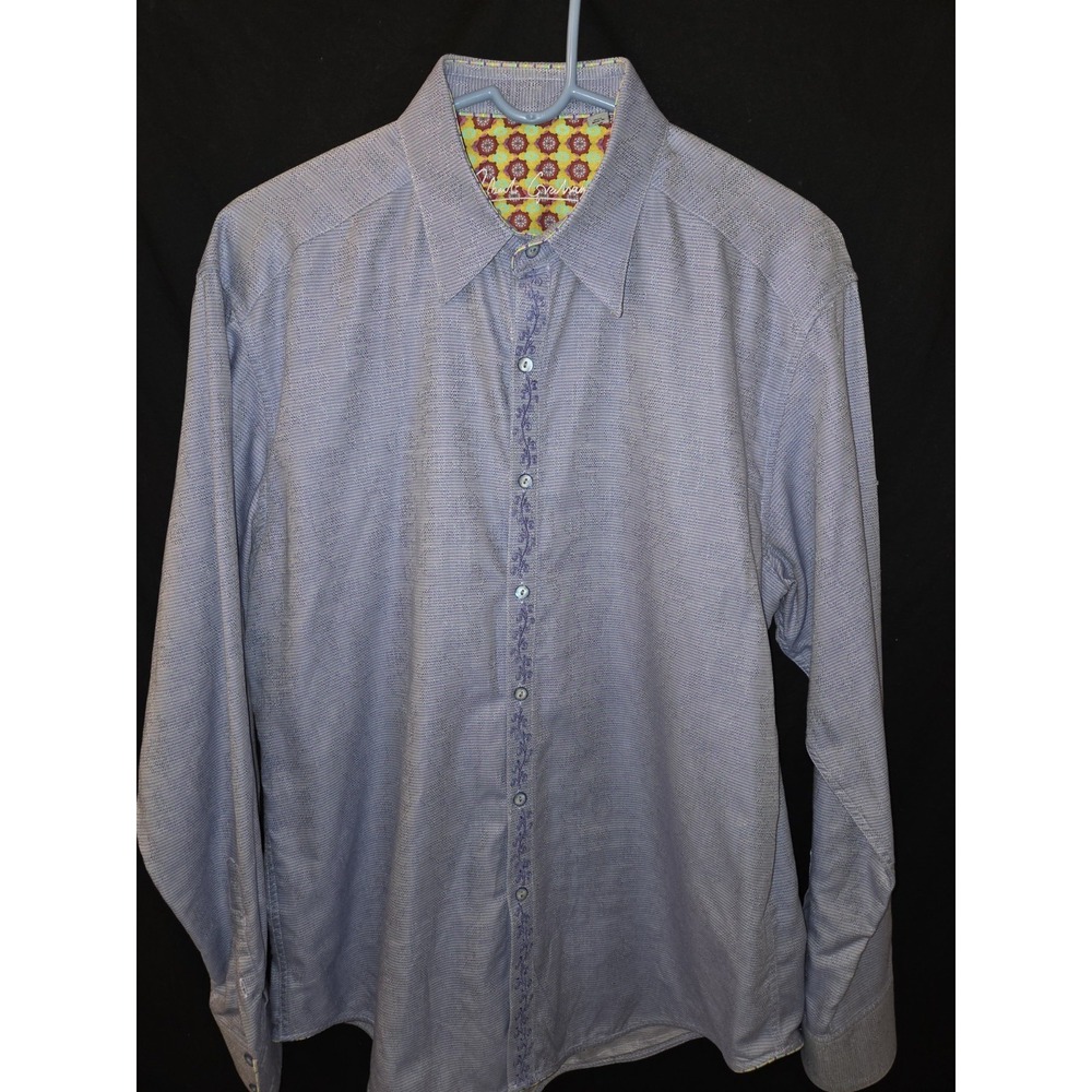 Robert Graham Men's Shirt Long Sleeve Button Up Endless Lagoon Size Large